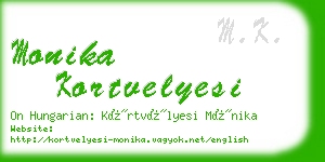 monika kortvelyesi business card